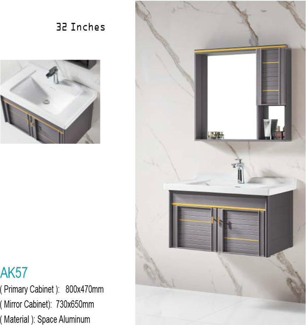 Aluminum Bath Room Vanity 32 Inches AK 57