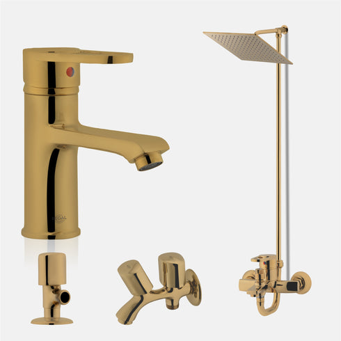 Super Gold Lever Bath Set