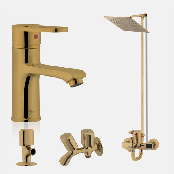 Super Gold Lever Bath Set