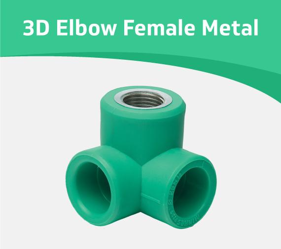 3D Elbow Female Metal